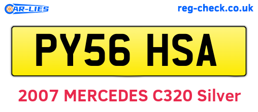 PY56HSA are the vehicle registration plates.
