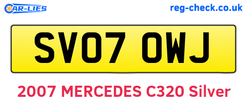 SV07OWJ are the vehicle registration plates.