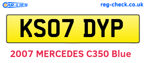 KS07DYP are the vehicle registration plates.