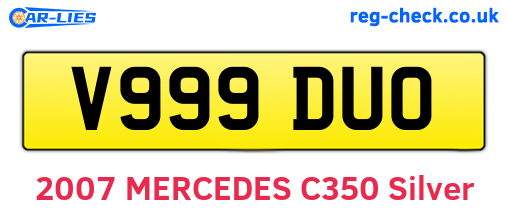 V999DUO are the vehicle registration plates.