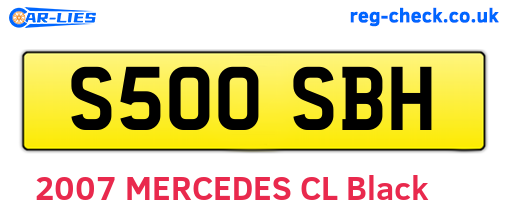S500SBH are the vehicle registration plates.