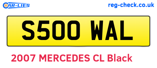 S500WAL are the vehicle registration plates.