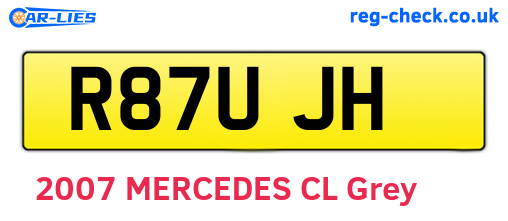 R87UJH are the vehicle registration plates.