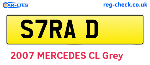 S7RAD are the vehicle registration plates.