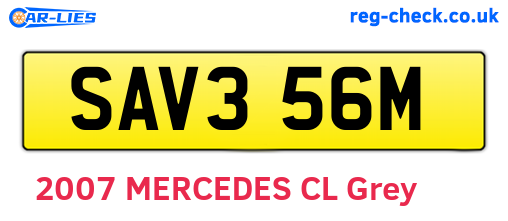 SAV356M are the vehicle registration plates.