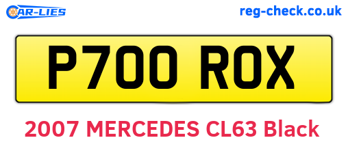 P700ROX are the vehicle registration plates.