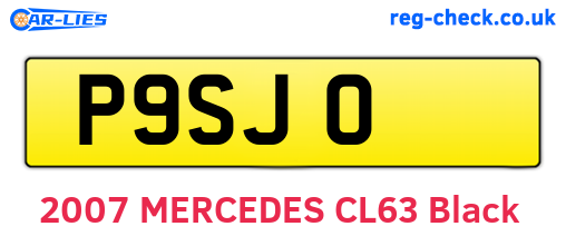 P9SJO are the vehicle registration plates.
