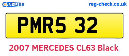 PMR532 are the vehicle registration plates.