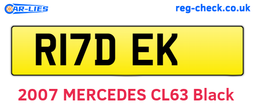 R17DEK are the vehicle registration plates.