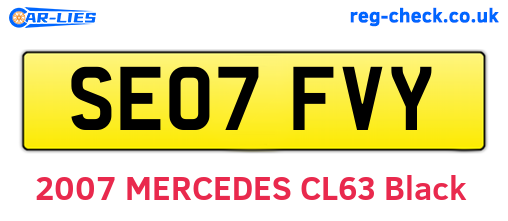 SE07FVY are the vehicle registration plates.