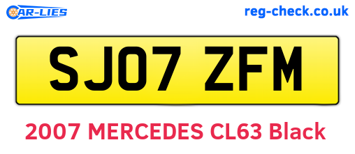 SJ07ZFM are the vehicle registration plates.