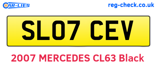SL07CEV are the vehicle registration plates.