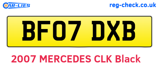BF07DXB are the vehicle registration plates.