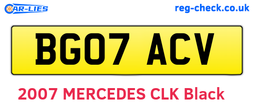 BG07ACV are the vehicle registration plates.