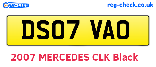 DS07VAO are the vehicle registration plates.