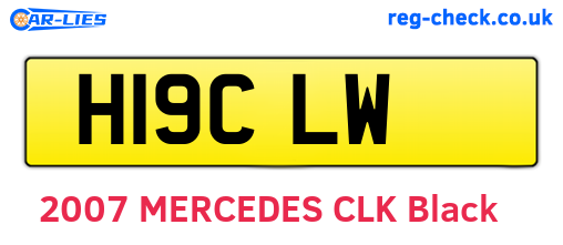 H19CLW are the vehicle registration plates.