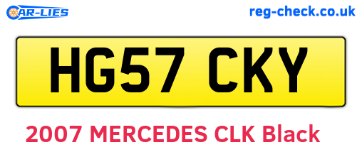 HG57CKY are the vehicle registration plates.