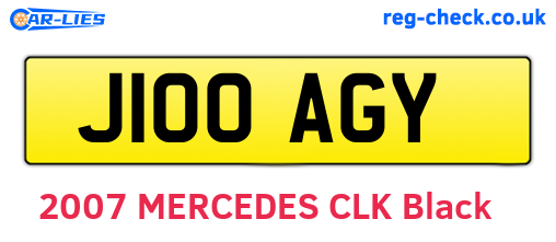 J100AGY are the vehicle registration plates.