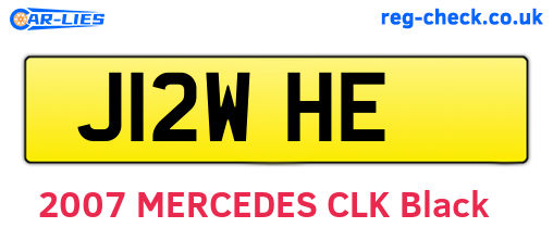 J12WHE are the vehicle registration plates.