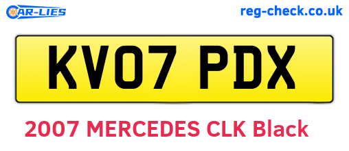 KV07PDX are the vehicle registration plates.
