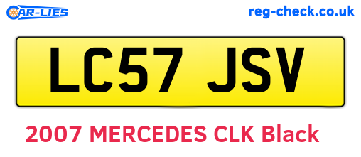 LC57JSV are the vehicle registration plates.