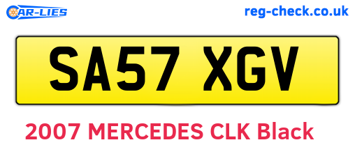 SA57XGV are the vehicle registration plates.
