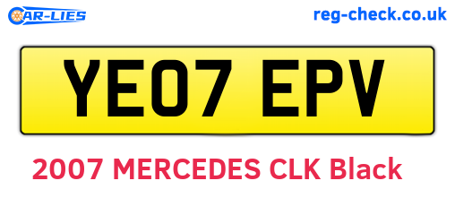 YE07EPV are the vehicle registration plates.