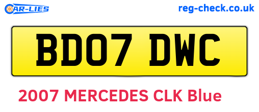 BD07DWC are the vehicle registration plates.