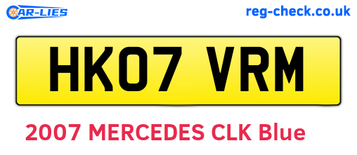 HK07VRM are the vehicle registration plates.