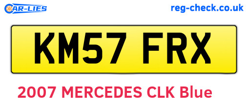 KM57FRX are the vehicle registration plates.
