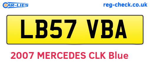 LB57VBA are the vehicle registration plates.