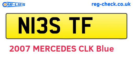 N13STF are the vehicle registration plates.