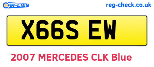 X66SEW are the vehicle registration plates.