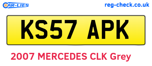 KS57APK are the vehicle registration plates.