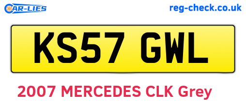 KS57GWL are the vehicle registration plates.