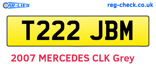 T222JBM are the vehicle registration plates.