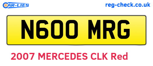 N600MRG are the vehicle registration plates.