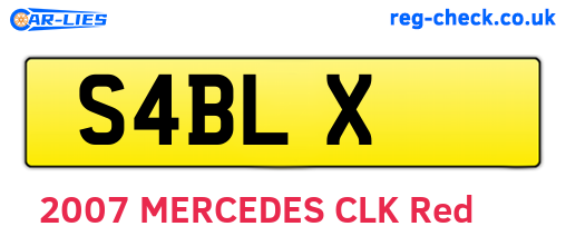 S4BLX are the vehicle registration plates.