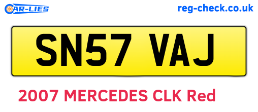 SN57VAJ are the vehicle registration plates.