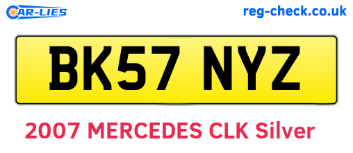 BK57NYZ are the vehicle registration plates.