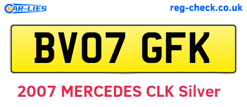 BV07GFK are the vehicle registration plates.
