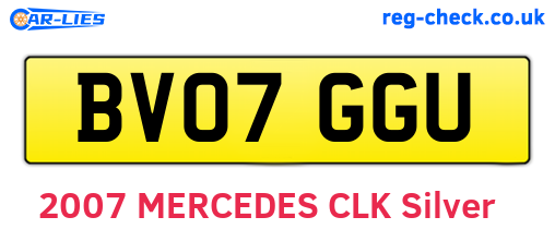 BV07GGU are the vehicle registration plates.