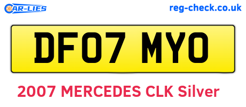 DF07MYO are the vehicle registration plates.