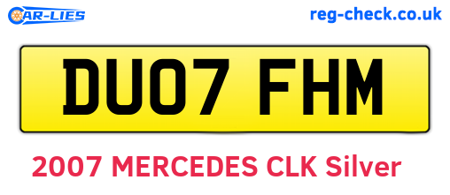 DU07FHM are the vehicle registration plates.