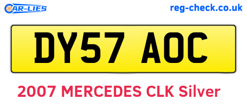DY57AOC are the vehicle registration plates.