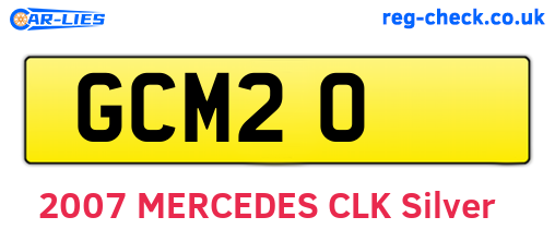 GCM20 are the vehicle registration plates.