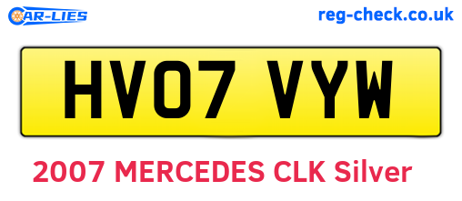 HV07VYW are the vehicle registration plates.