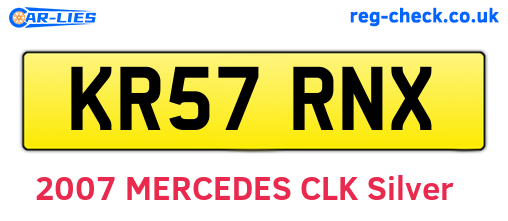 KR57RNX are the vehicle registration plates.