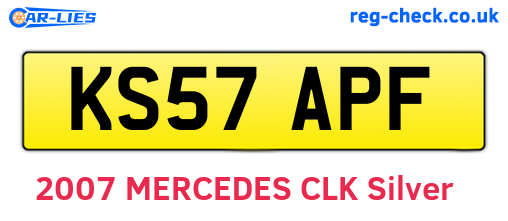 KS57APF are the vehicle registration plates.