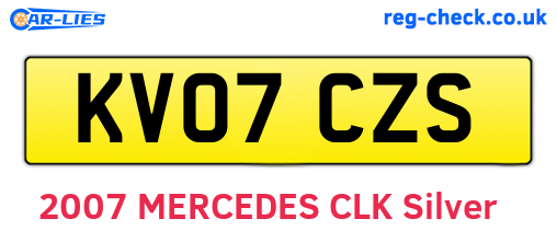 KV07CZS are the vehicle registration plates.